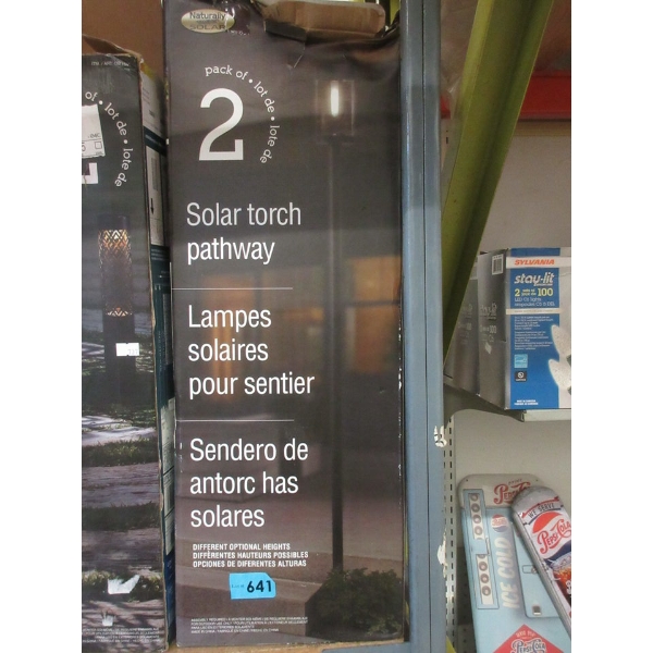 Pack of 2 Solar Torch Pathway Lights