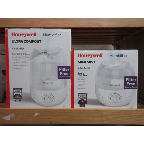 2 Honeywell Cool Mist Humidifiers - White