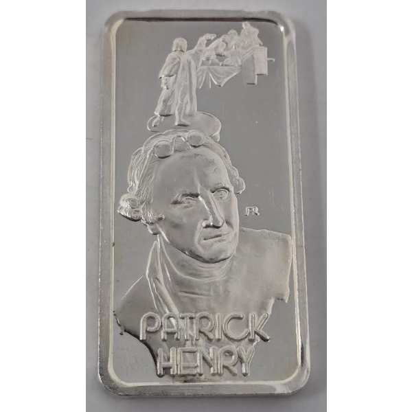 1 Oz .999 Silver Patrick Henry Bar