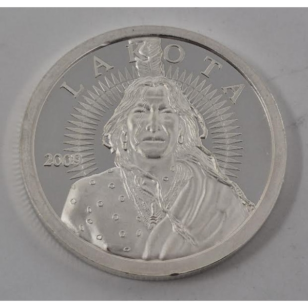 1 Oz .999 Silver 2009 Lakota Coin 