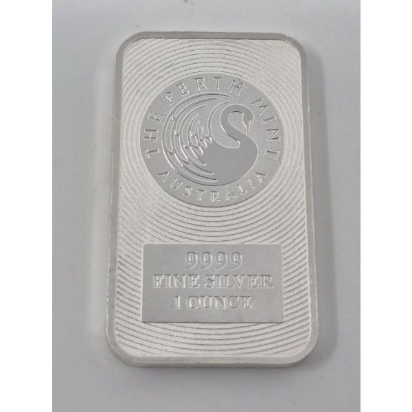 1 Oz .9999 Silver Australian Perth Mint Bar 