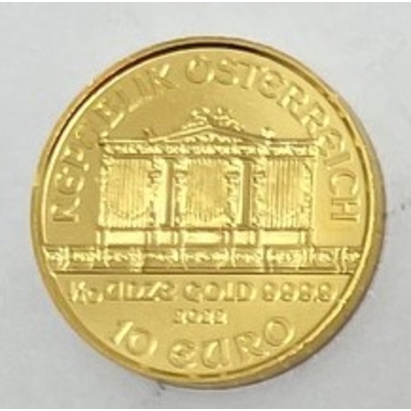 1/10 Oz .9999 Fine Gold Philharmoniker Coin 