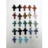 Image 1 : 24 New Polished Gemstone Cross Pendants