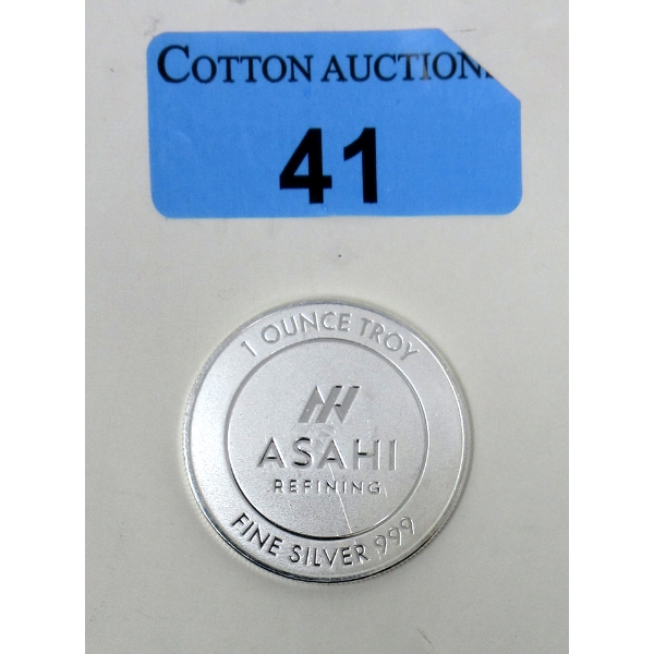1 Oz .999 Silver Asahi Round 