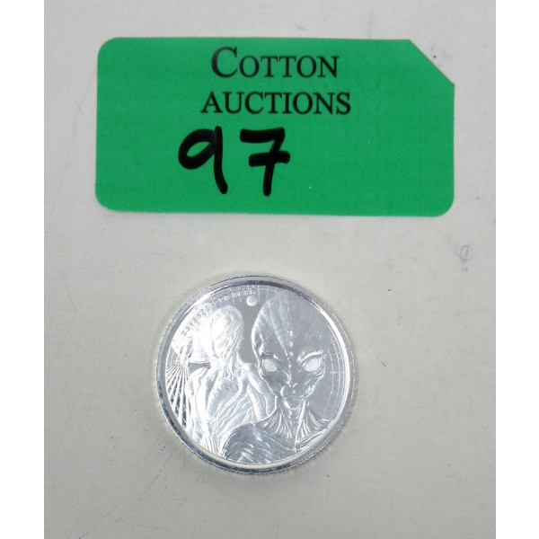 1/2 Oz .999 Silver 2023 Alien Coin 