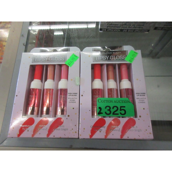 2 New Sets of 3 Tipsy Lip Gloss 