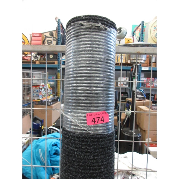 5' x 7' Black Ribbed Entrance Mat - No Rubber Backing