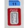 Image 1 : 1 Oz .999 Silver Coca Cola Bar