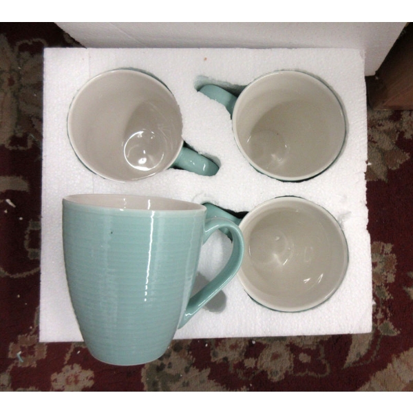 Set of 4 New Dowan 17 Oz. Ceramic Coffee Mugs