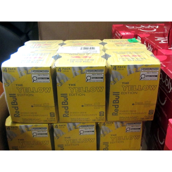3 Flats of 24 Red Bull Yellow Tail Energy Drink