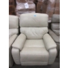 Image 1 : Cream Faux Leather Rocking Power Recliner 