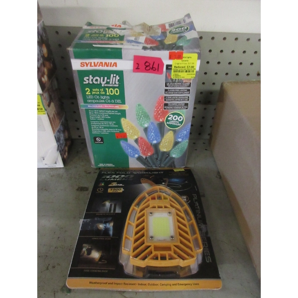 Flex Fold LED Work Light & Box of Sting Lights