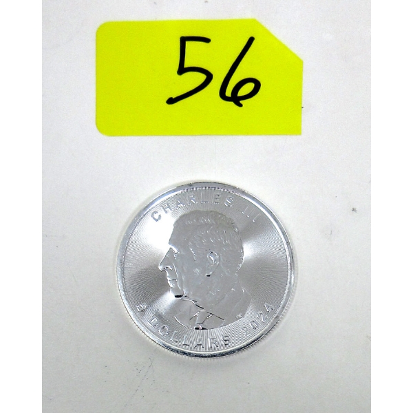 1 Oz .9999 Silver 2024 Maple Leaf Coin 