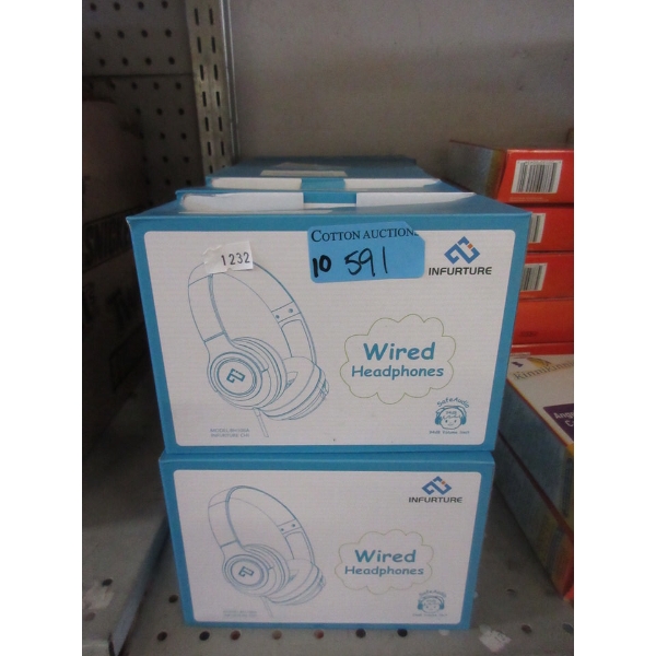 10 New Infurture Kid's Wired Headphones - Green Teal