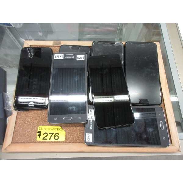 One iPhone & 6 Samsung Cell Phones - Preowned