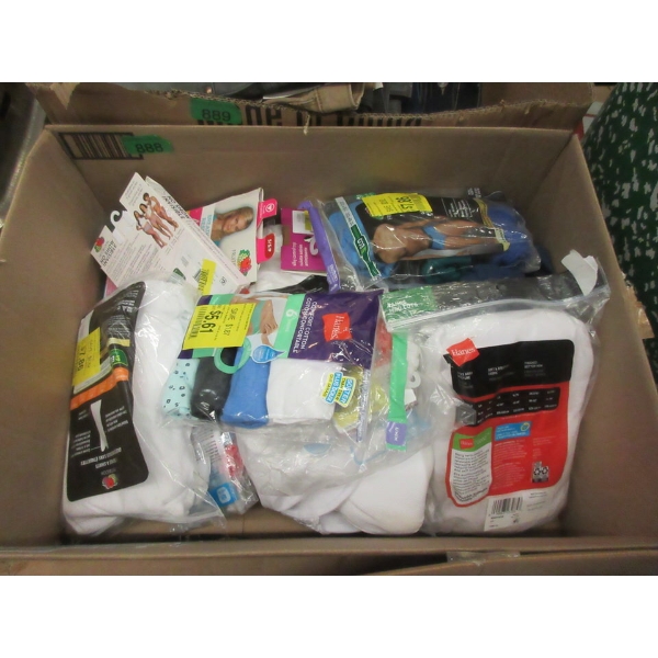 Box of Assorted Overstock Tank Tops & Underwear