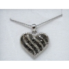 Image 1 : Half Carat Black & White Diamond Heart Pendant 