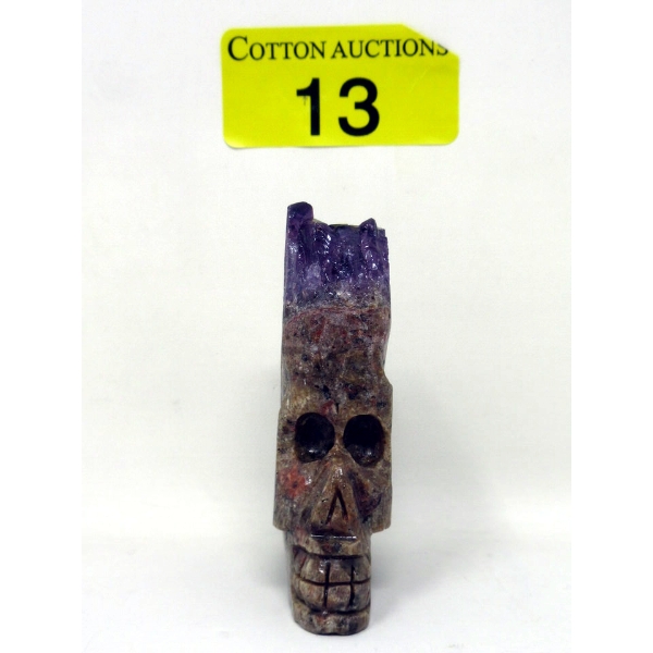 98.7 Gram Amethyst Gemstone 3D Skull