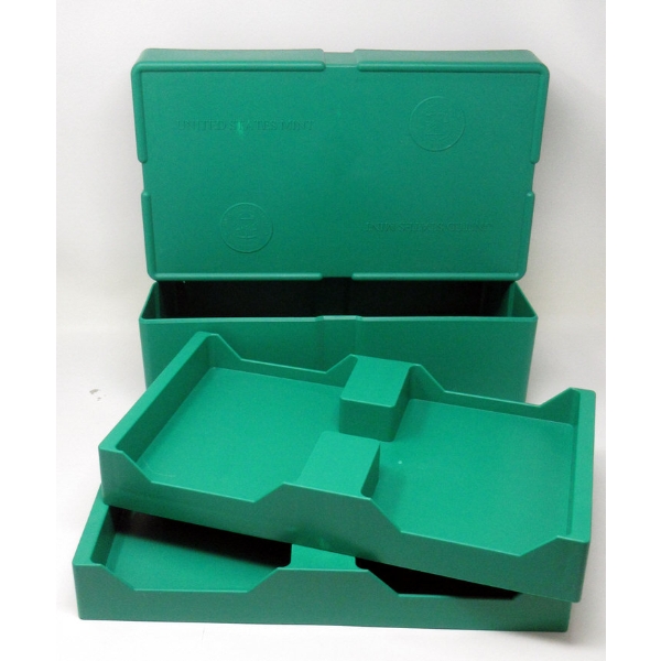 Green US Mint Bullion Box - 2 Interior Trays