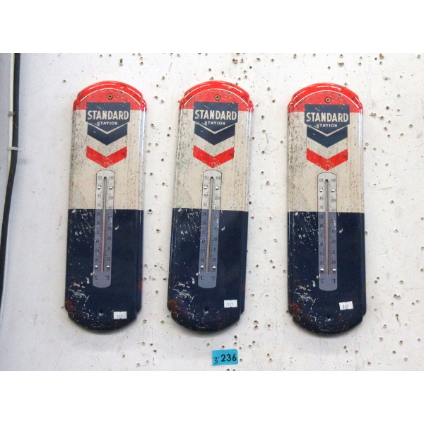 3 New Metal Standard Station Wall Thermometers