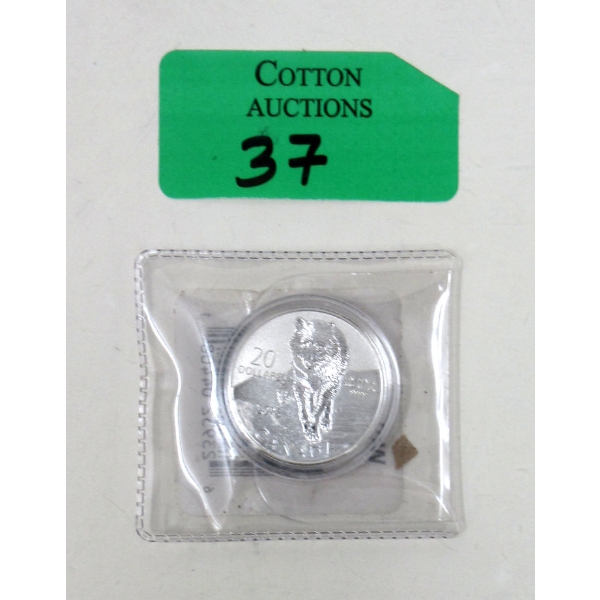 .9999 Silver WOLF $20 Coin 