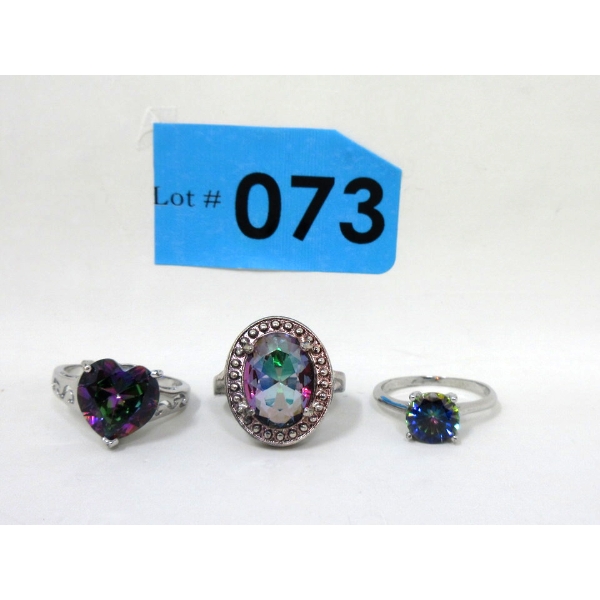 3 New Mystic Topaz Rings