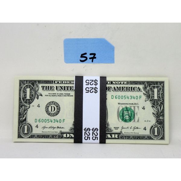 25 x $1 USD Uncirculated Bundle 