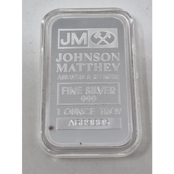 1 Oz .999 Silver Johnson Matthey Bar 