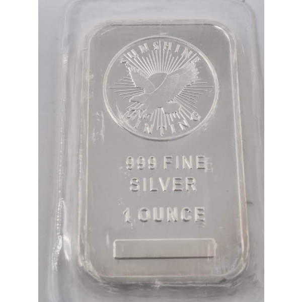 1 Oz .999 Silver Sunshine Minting Bar 