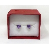 Image 1 : New Trillion Cut Amethyst Stud Earrings 