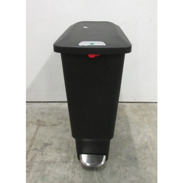 New Slim Black Locking Kitchen Trash Can - 40 L
