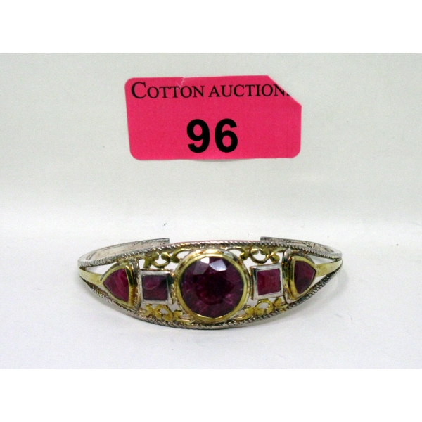Sterling Silver & Gold Plated Bangle Bracelet