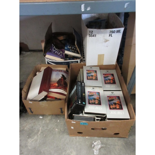 5 Boxes of Books, VHS Tapes and More