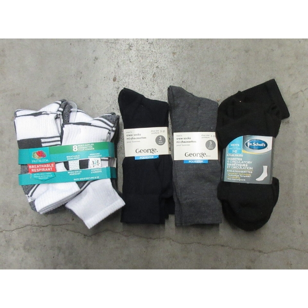 4 New Packs of Assorted Men's Socks