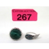 Image 1 : Two .925 Silver Crystal Gemstone Dinner Rings