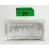 Image 1 : 10 Oz .999 Silver Wall Street Mint Twin Tower Bar 