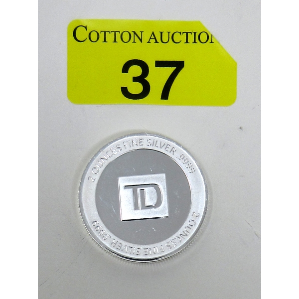 2 Oz .9999 Silver TD Bank Investor Round 