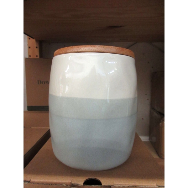 7 New Dowan Ceramic Canisters with Bamboo Lids
