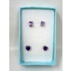 Image 2 : 2 Pairs of Sterling Silver 0.75 CTW Amethyst Earrings