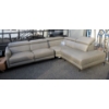 Image 1 : Grey Faux Leather Corner Sectional - 3 Piece