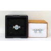 Image 1 : Blue Topaz & Diamond Dinner Ring & Blue Topaz Stud Earrings