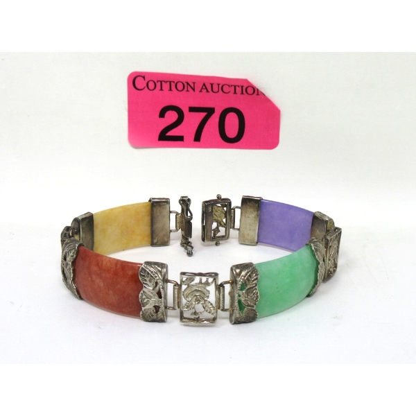 .925 Sterling Silver Multi-Gemstone Bracelet
