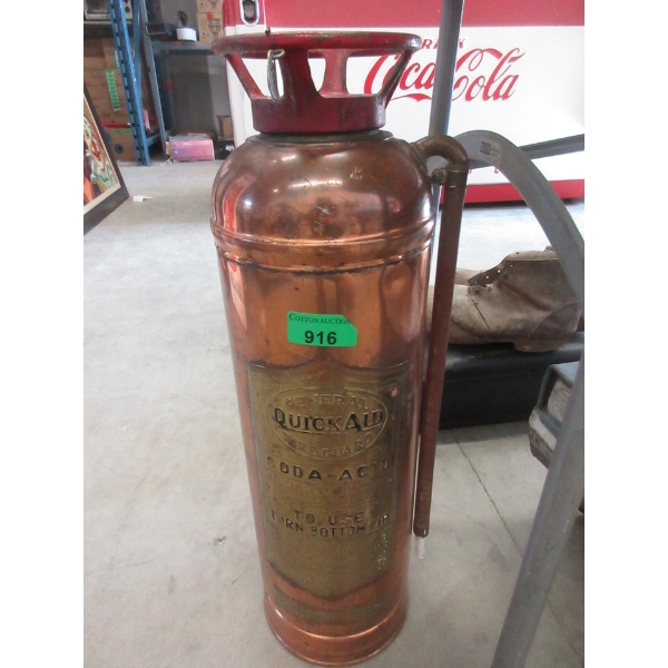 Vintage Copper & Brass  Quick Aid  Fire Extinguisher