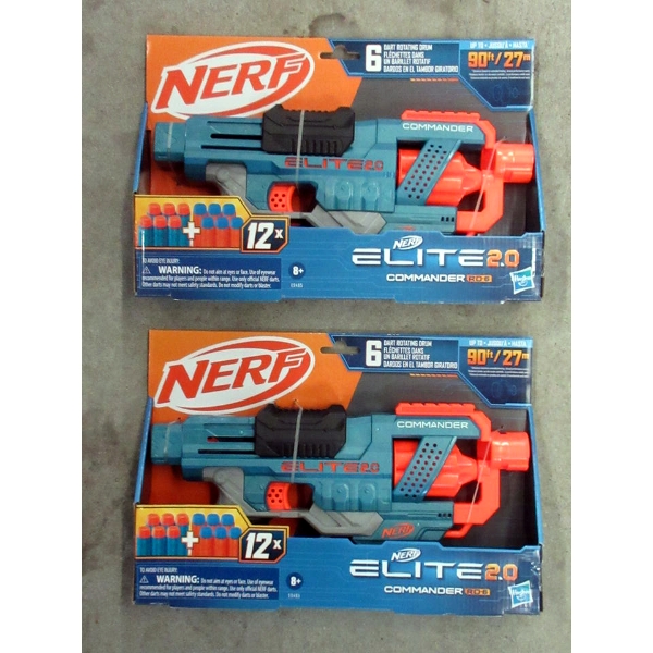 2 New NERF Elite 2.0 Rotating 6 Dart Drum Guns