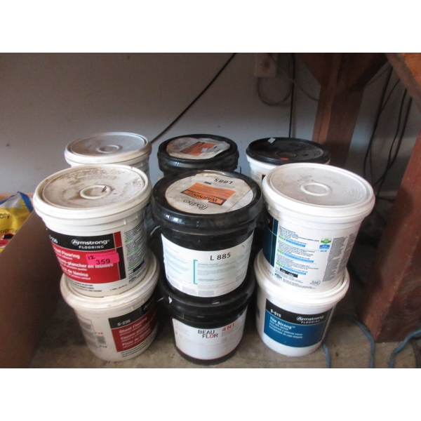 12 x 1 Gallon Pails of Flooring Adhesive - Assorted
