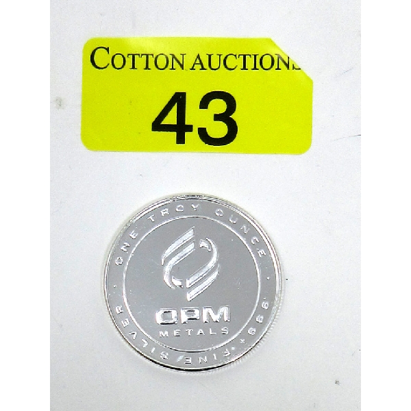 1 Oz .999+ Silver OPM Precious Metals Round 