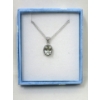 Image 2 : New .925 Silver Green Amethyst Pendant w/ Diamond