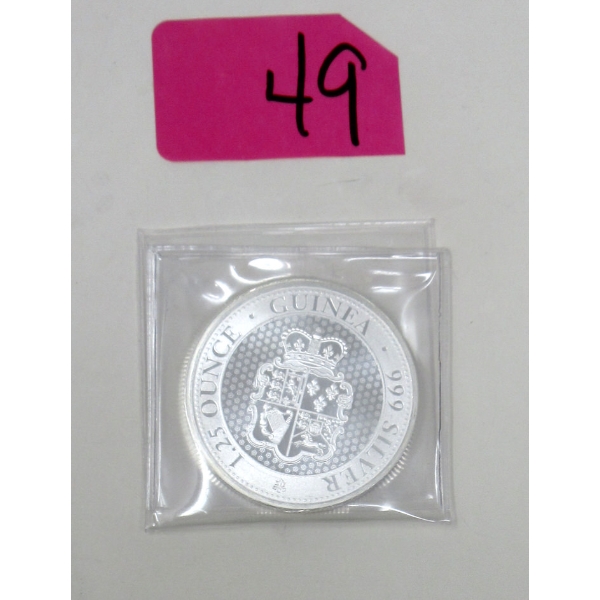 1.25 Oz .999 Silver 2022 St. Helena Guinea Coin 