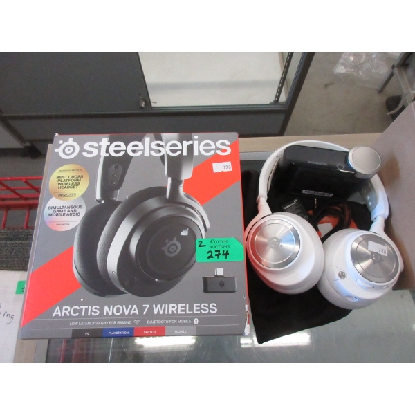 2 Steelseries Arctis Nova 7 Wireless Headsets