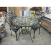 Image 1 : Cast Metal Patio Table with 2 Chairs - Preowned